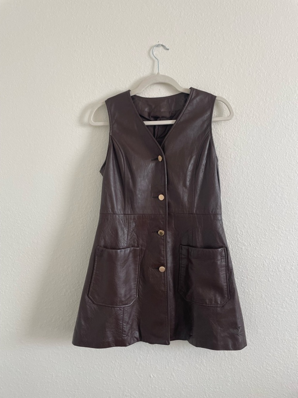 Vintage Leather Pinafore Dress